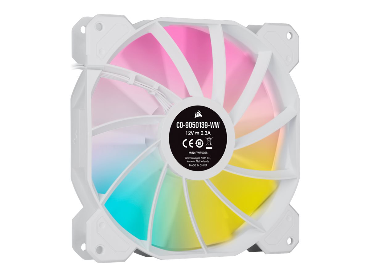 Corsair | 140mm White PWM Fan, Dual Fan Kit with Lighting Node CORE | iCUE SP140 RGB ELITE Performance | Case Fan - Image 5