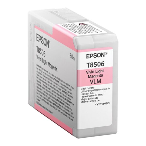 Epson T85060N ink, Light magenta | Epson Epson | C13T85060N | Epson T8506 - vivid light magenta - original - ink cartridge | Ink cartridge | Vivid light magenta