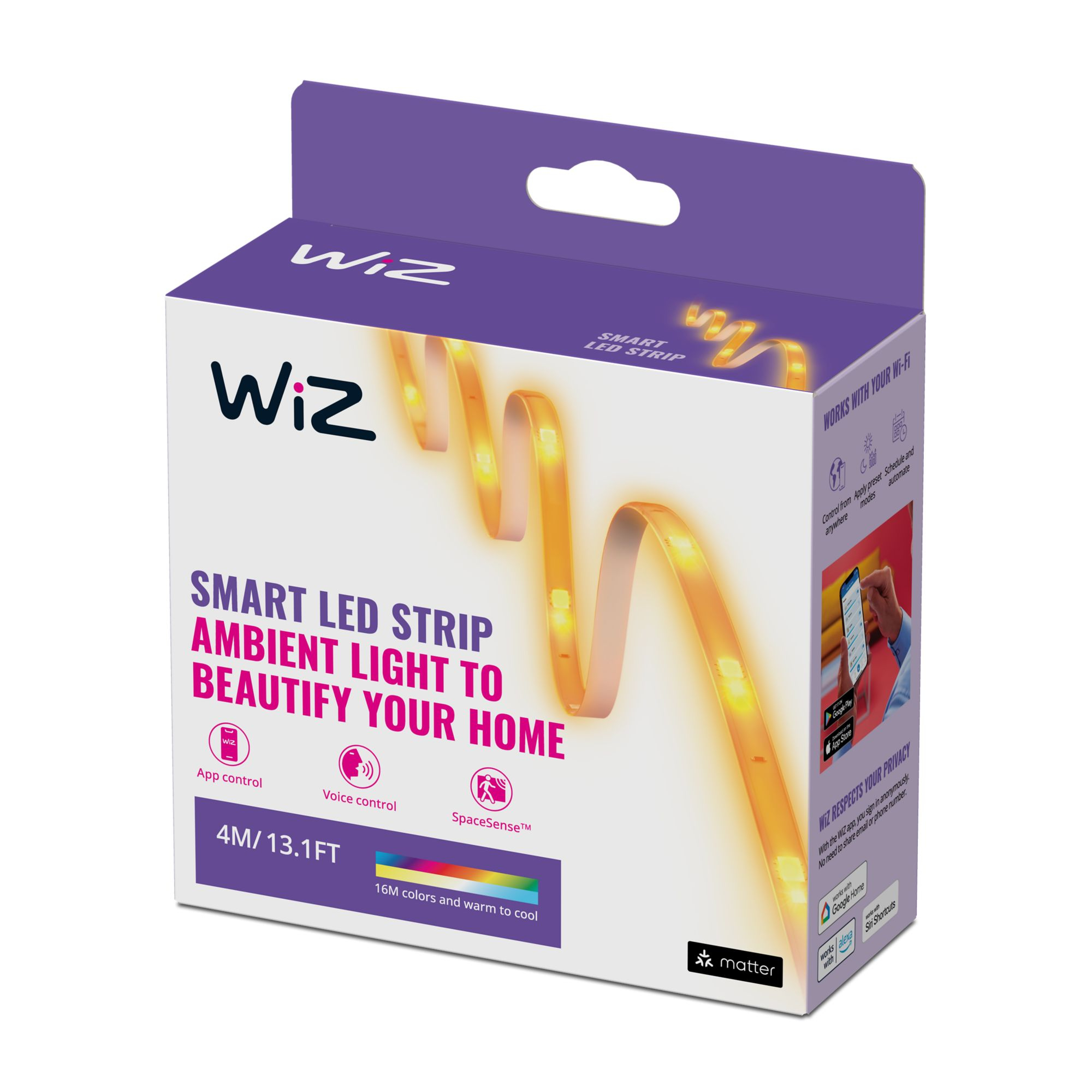 WiZ | Smart WiFi Lightstrip 4m Type-C | 10.5 W | 2200-6500 K (RGB) - Image 2