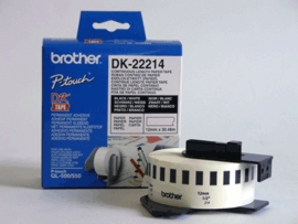 Brother | DK-22214 Continuous Length Paper Label | Black, White | DK | 12mm | 30.5 m