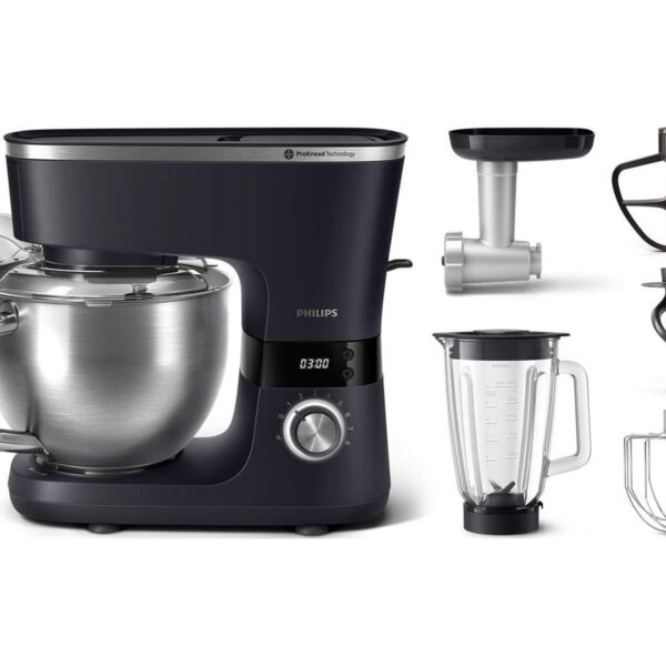 Philips Kitchen Machine with Mix | HR7962/21 7000 Series | 1000 W | Number of speeds 8 | Bowl capacity 5.5 L | Black