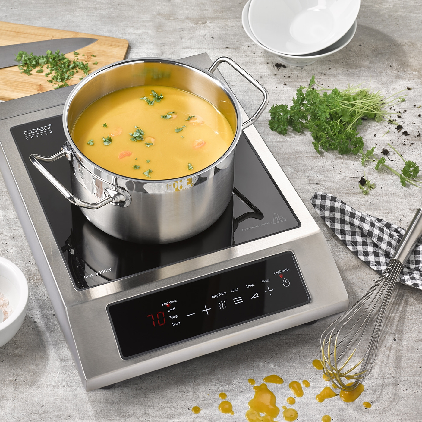 Caso | Mobile Hob | ProChef 3500 | Number of burners/cooking zones 1 | Touch | Stainless Steel/Black - Image 5