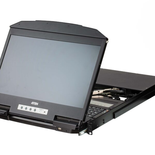Aten CL3884NW-ATA-AG 4-Port USB HDMI Multi-View Dual Rail WideScreen LCD KVM Switch | Aten | 4-Port USB HDMI Multi-View Dual Rail WideScreen LCD KVM Switch | CL3884NW