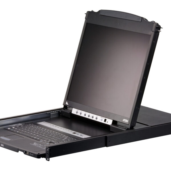 Aten | 8-Port PS/2-USB VGA Dual Rail 19" LCD KVM Switch with Daisy-Chain Port and USB Peripheral Support | CL5808N