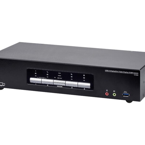 Aten 4-Port USB3.0 4K DisplayPort Triple Display KVMP Switch | CS1964