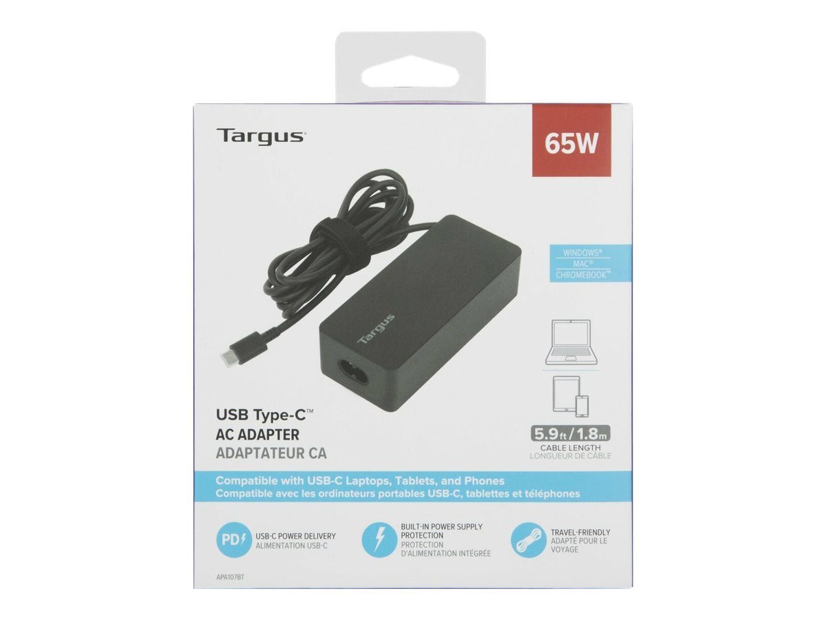 Targus | 65 W USB-C PD Charger - For Laptops or Power Pass-Thru Docks - Image 4