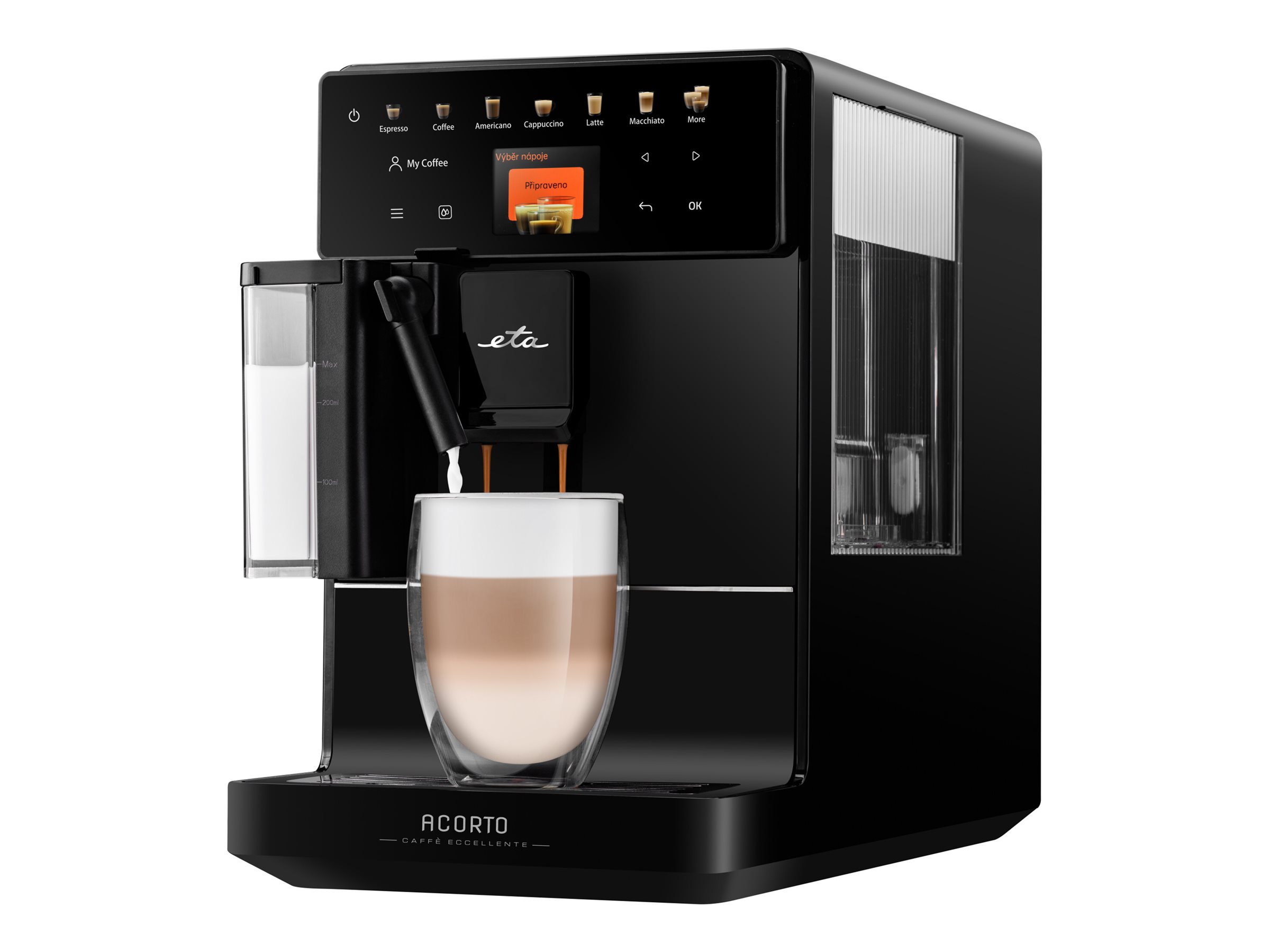 ETA | Coffee Machine | ETA918090000 Acorto | Pump pressure 19 bar | Built-in milk frother | Automatic | 1400 W | Black - Image 2