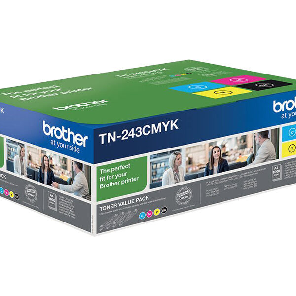 Brother TN-243CMYK, Toner Value Pack | Brother TN243CMYK | Brother TN243CMYK Value Pack - 4-pack - black, yellow, cyan, magenta - original - toner cartridge | Toner cartridge | Black, yellow, cyan, magenta