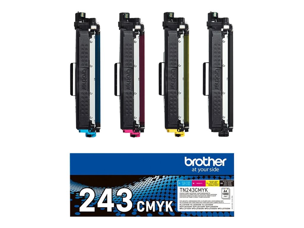 Brother TN-243CMYK, Toner Value Pack | Brother TN243CMYK | Brother TN243CMYK Value Pack - 4-pack - black, yellow, cyan, magenta - original - toner cartridge | Toner cartridge | Black, yellow, cyan, magenta - Image 12