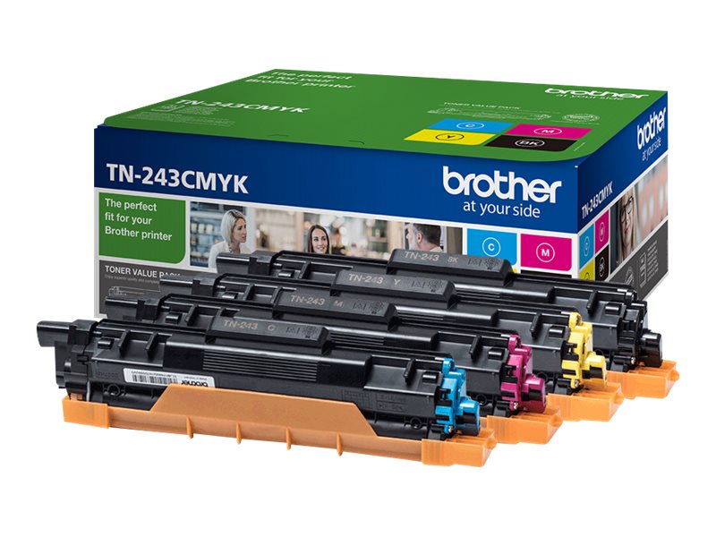 Brother TN-243CMYK, Toner Value Pack | Brother TN243CMYK | Brother TN243CMYK Value Pack - 4-pack - black, yellow, cyan, magenta - original - toner cartridge | Toner cartridge | Black, yellow, cyan, magenta - Image 13