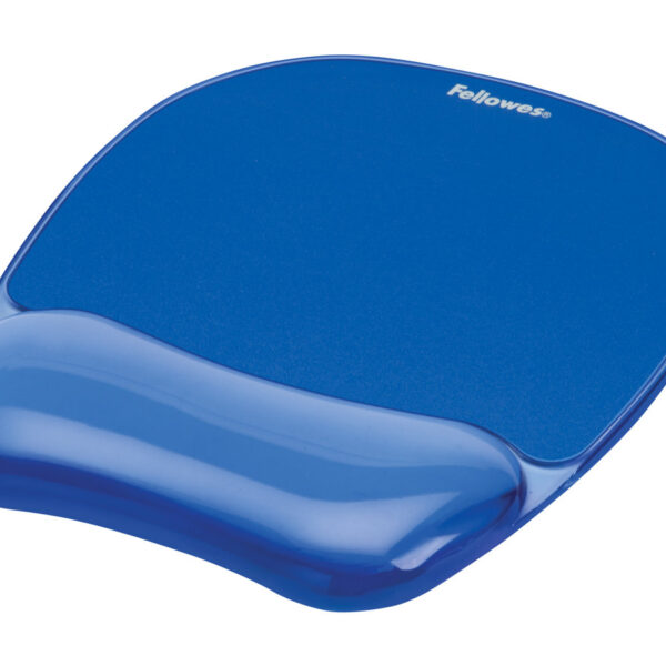 Fellowes | Mouse pad with wrist support CRYSTAL | Mouse pad with wrist pillow | 230 x 202 x 32 mm | Blue