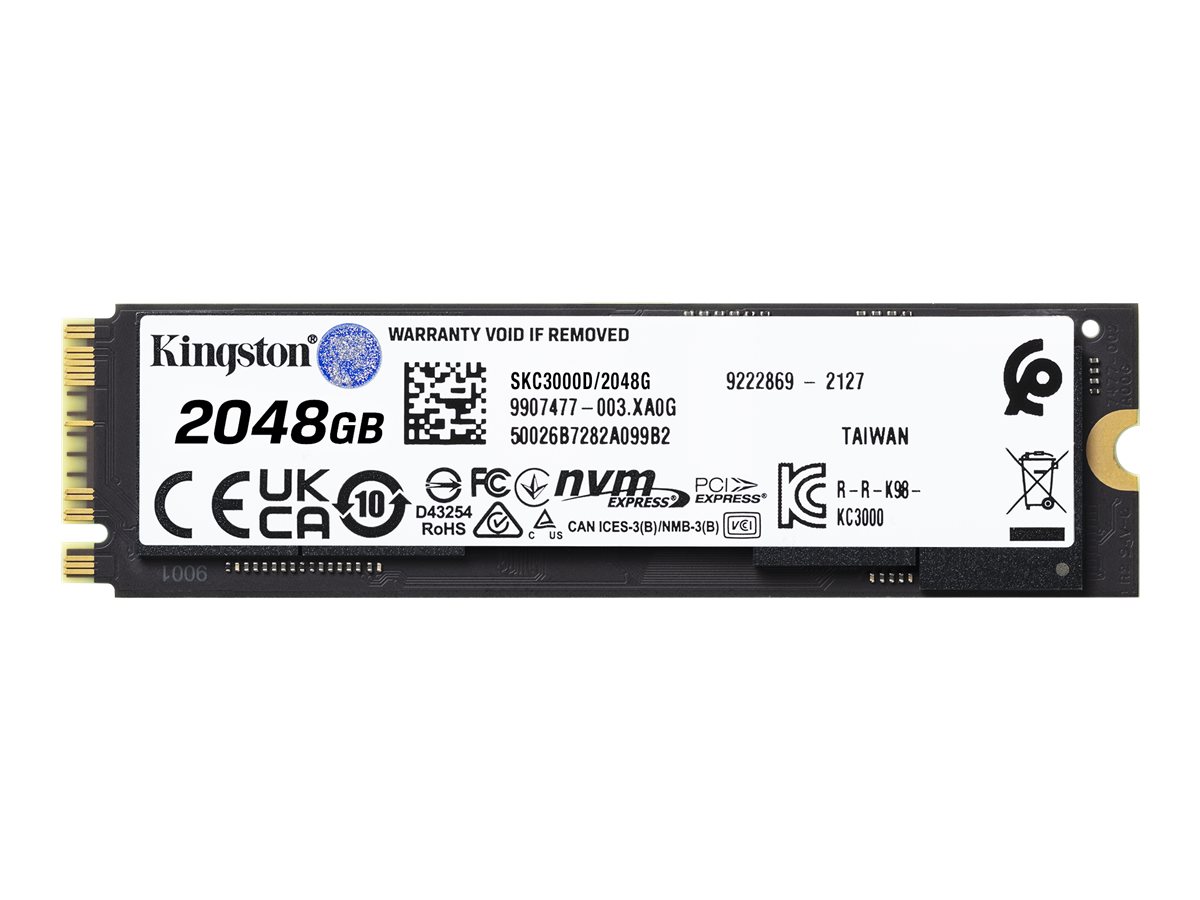 Kingston | SSD | KC3000 | 2048 GB | SSD form factor M.2 2280 | Solid-state drive interface PCIe 4.0 NVMe M.2 | Read speed 7000 MB/s | Write speed 7000 MB/s - Image 3