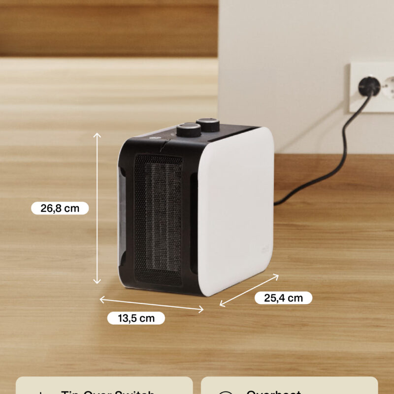 Mill | Compact PTC Fan Heater | CUS1800MECW | PTC Fan | 1800 W | Number of power levels 3 | Suitable for rooms up to 10-30 m² | White