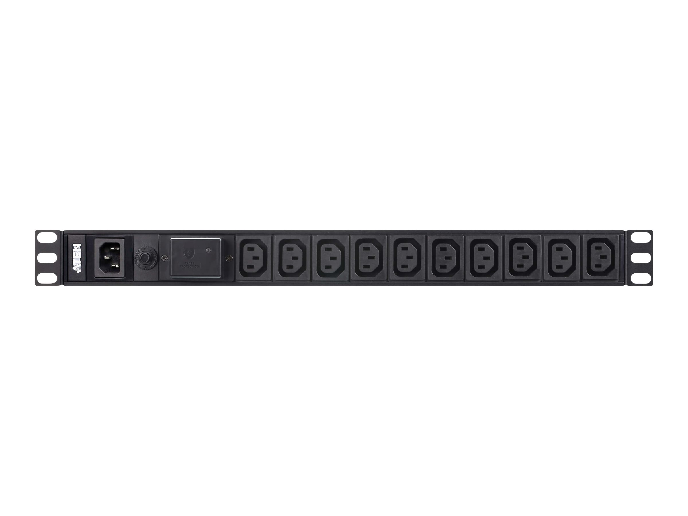 Aten | 1U 10A 18Ports Basic PDU with Surge Protection | PE0118SG
