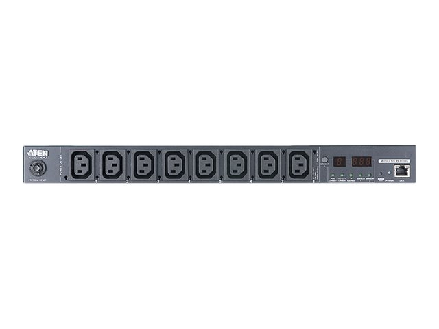 Aten 15A/10A 8-Outlet 1U Outlet-Metered eco PDU | PE7108G | Black - Image 2
