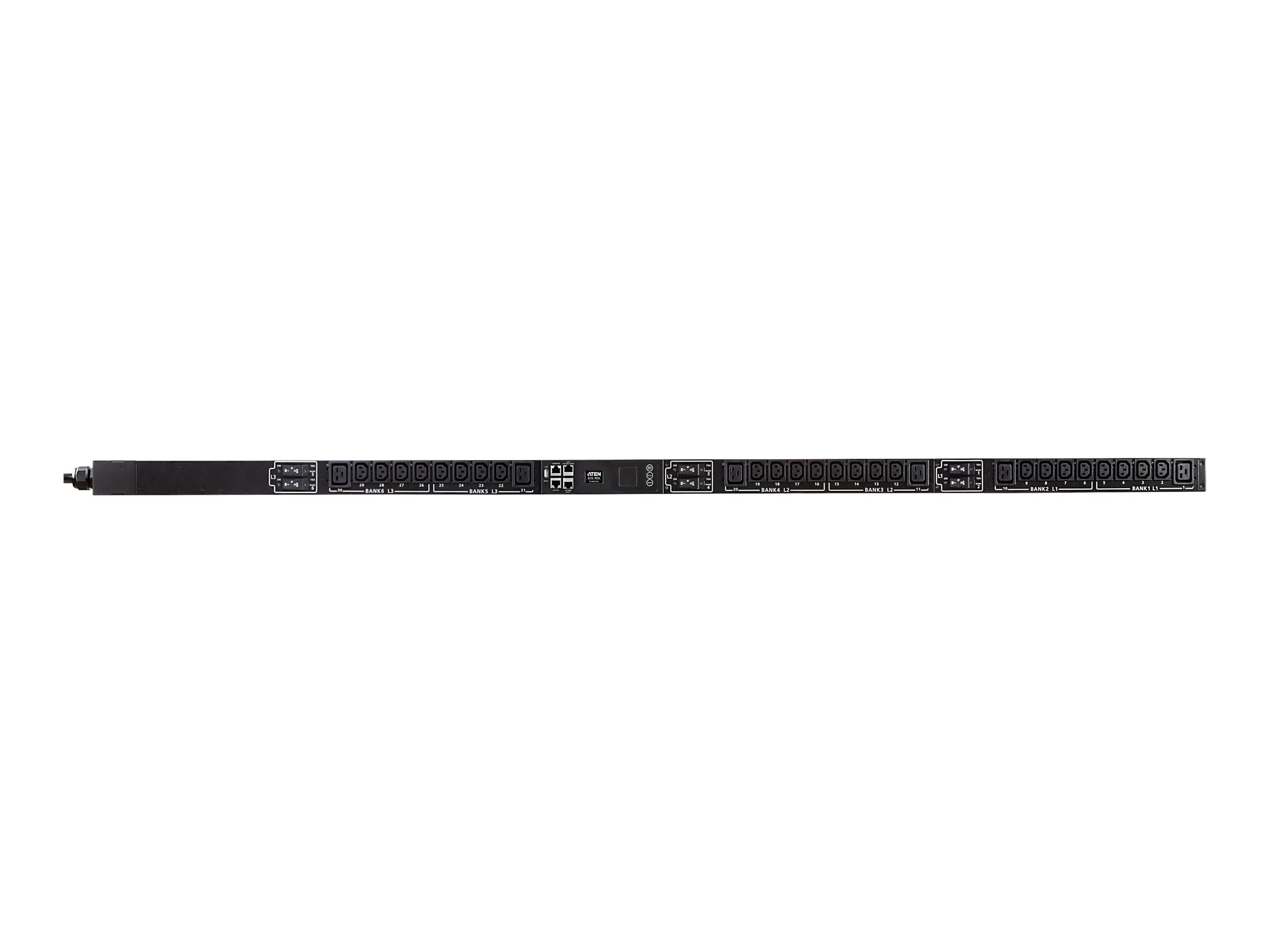 Aten 3 Phase 0U PDU Outlet Metered and Switched 32A 6xC19 24xC13 400V/230V Star | PG98330G