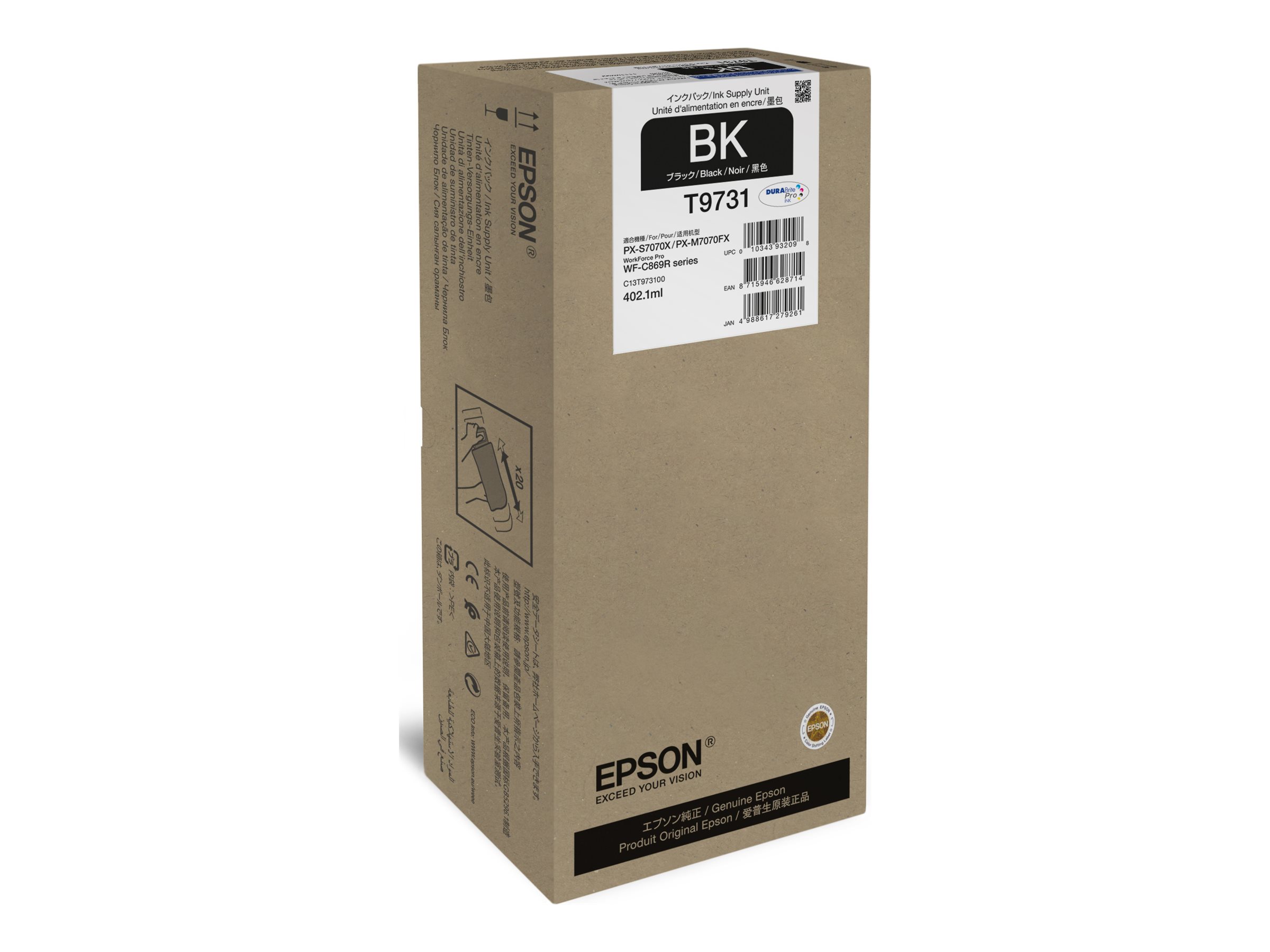 Epson WF-C869R Black XL Ink WorkForce Pro | Epson C13T97310N | Epson T9731 - XL size - black - original - ink pack | Ink pack | Black