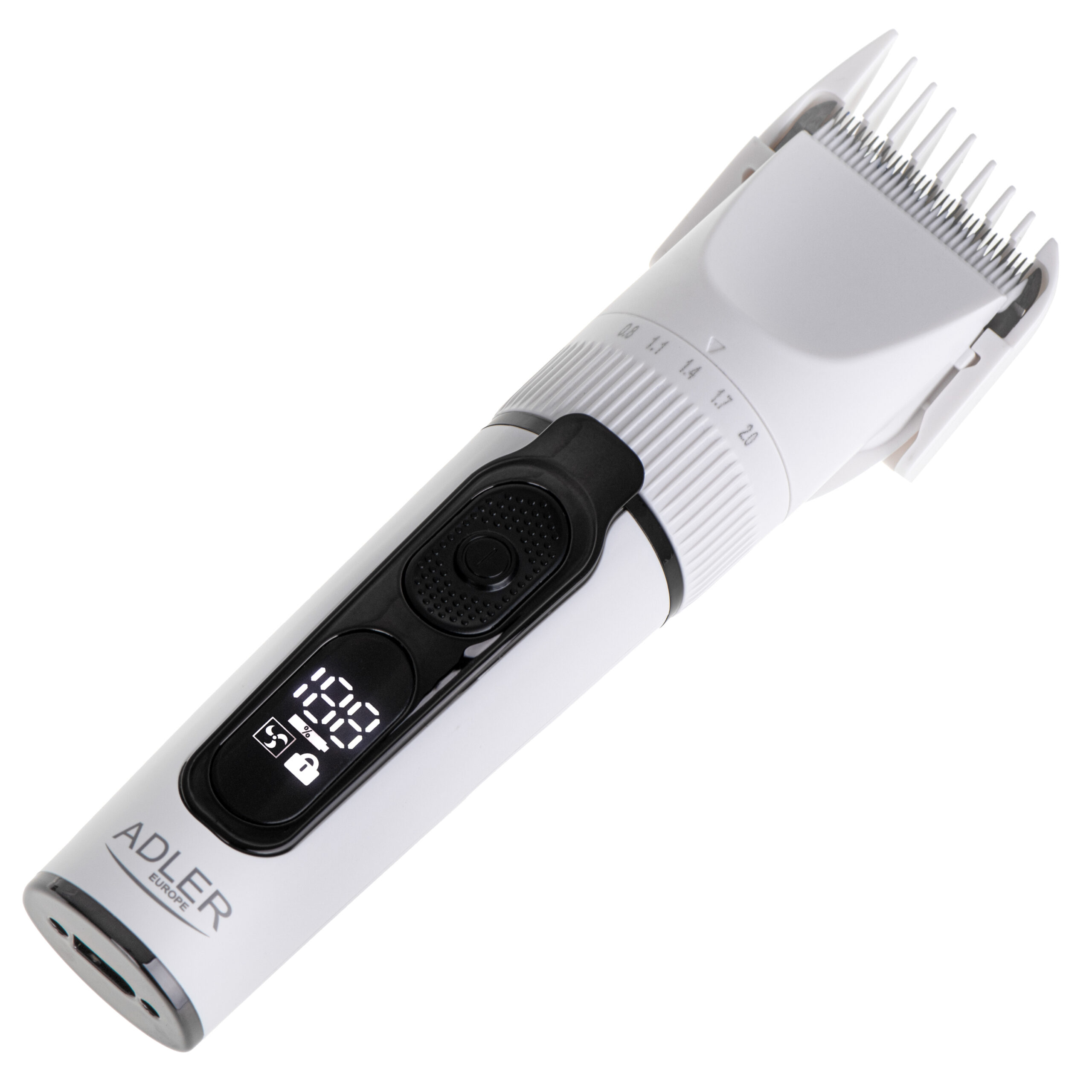 Adler | Hair Clipper with LCD Display | AD 2839 | Cordless | Number of length steps 6 | White/Black - Image 3