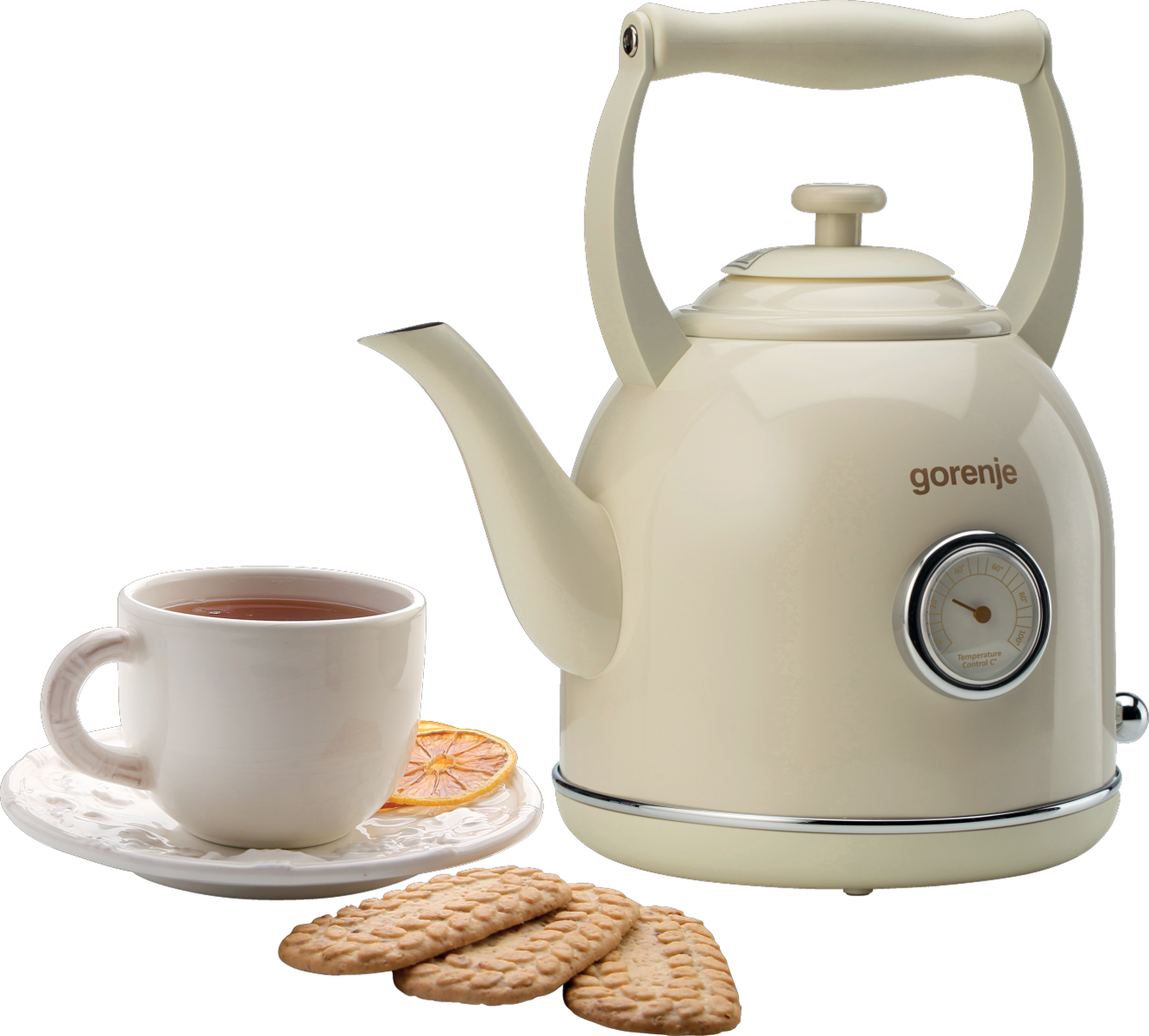 Gorenje | Kettle | K17CLIN | Electric | 2000 W | 1.7 L | Plastic/Metal | 360° rotational base | Ivory - Image 3
