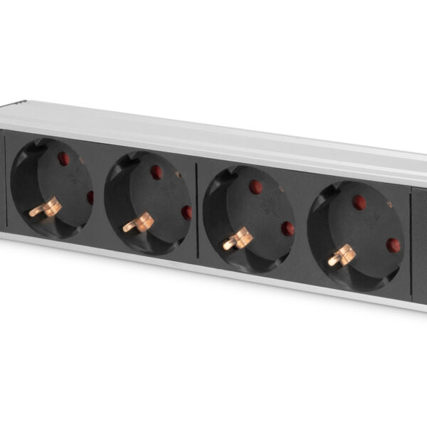 10” Socket Strip with Aluminum Profile, 4-way safety sockets | DN-95418