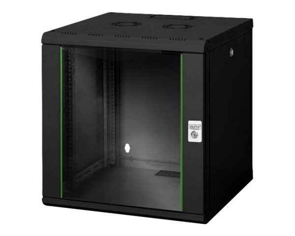 Digitus | Wall Mounting Cabinet Unique Series | DN-19 12U-6/6-SW | Black | 60 x 60 cm