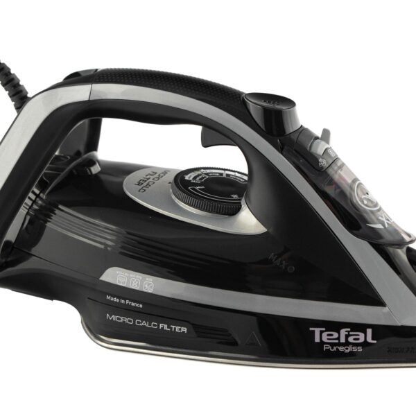 TEFAL | FV8062 Puregliss | Steam Iron | 3000 W | Water tank capacity 0.27 ml | Continuous steam 50 g/min | Steam boost performance 280 g/min | Black/Grey