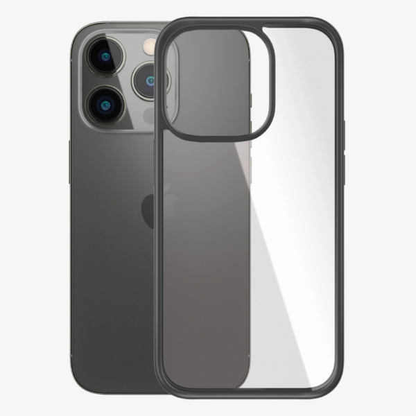 PanzerGlass | ClearCase with Black Frame | Case | Apple | iPhone 14 Pro | Black | Military grade standard; Scratch resistant; Shock resistant; Antibacterial; 100% recycled frame material