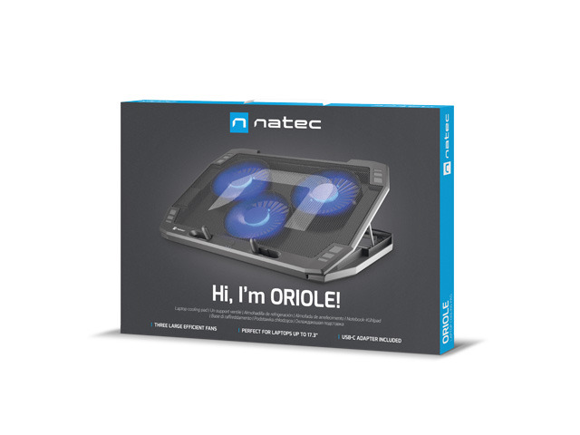 Natec | Laptop Cooling Pad | ORIOLE | Black | 270 x 400 x 25 mm | 740 g - Image 10