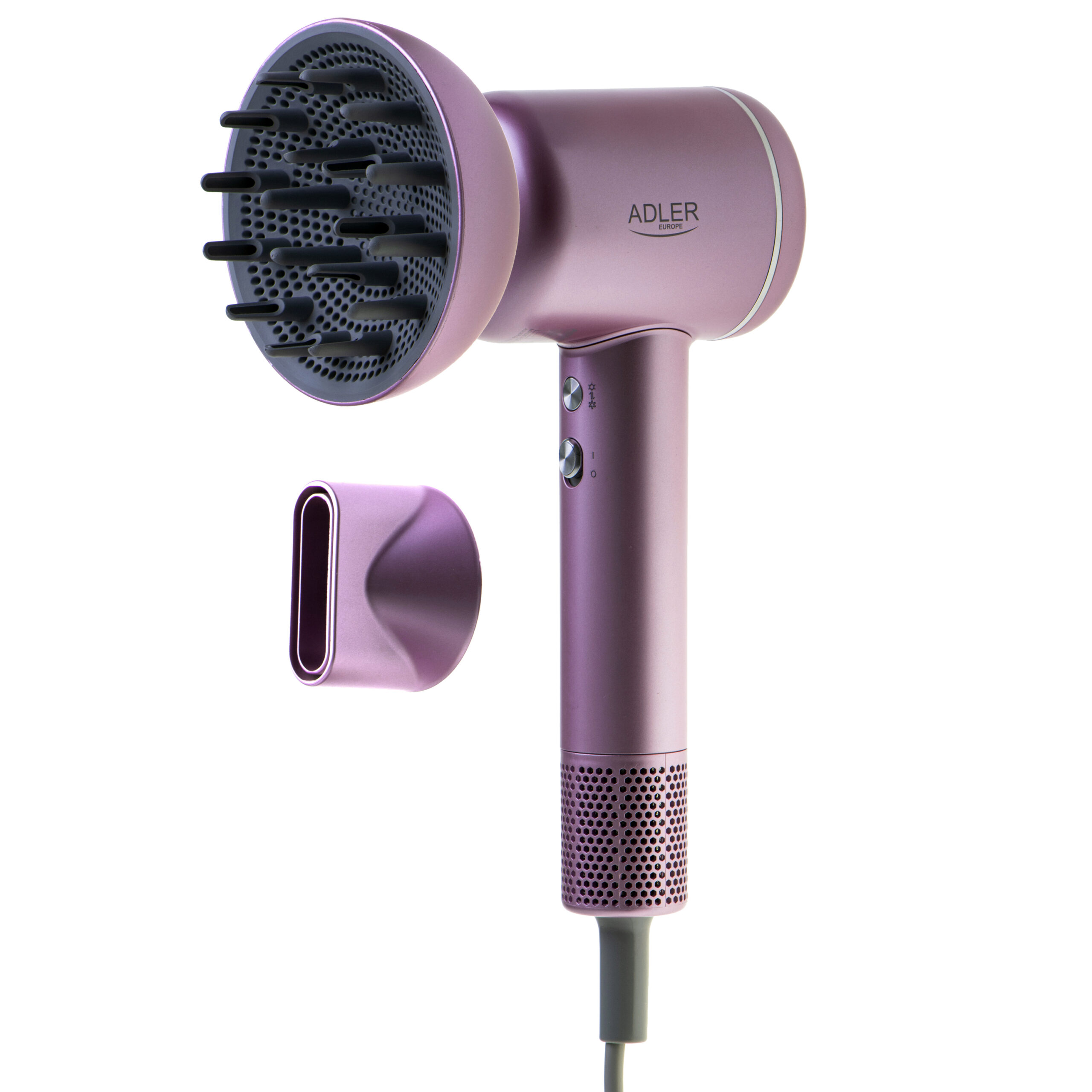 Adler Hair Dryer | AD 2270p SUPERSPEED | 1600 W | Number of temperature settings 3 | Ionic function | Diffuser nozzle | Pink - Image 6
