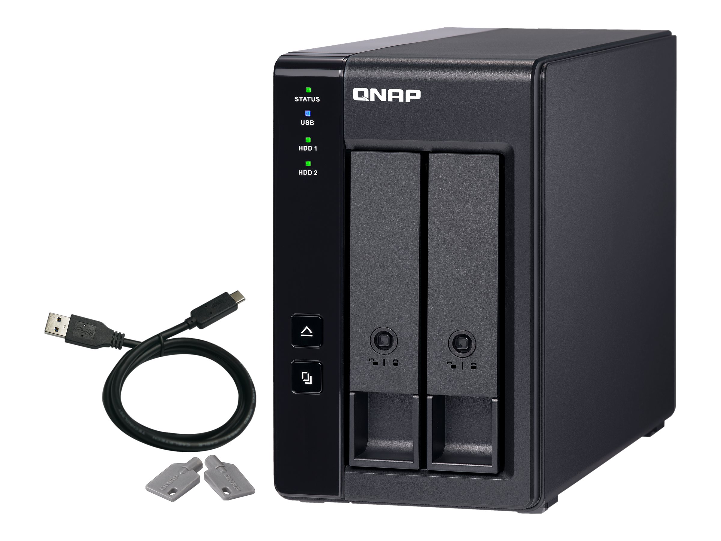 QNAP 2 Bay USB Type-C Direct Attached Storage with Hardware RAID | TR-002 | Micro | 6 GB | Black - Image 2