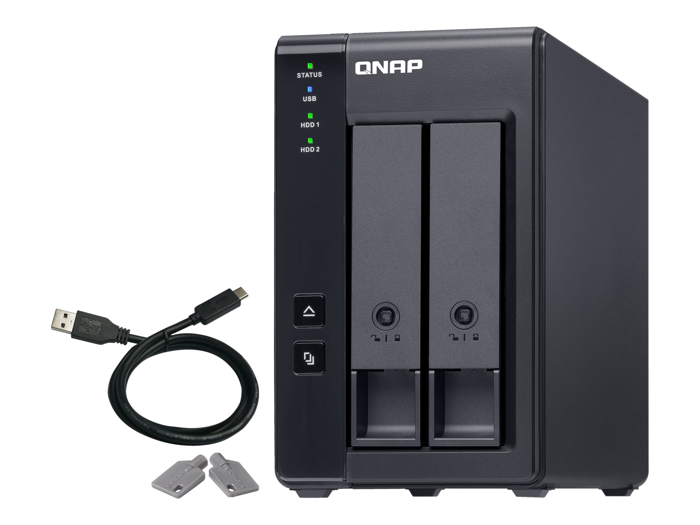QNAP 2 Bay USB Type-C Direct Attached Storage with Hardware RAID | TR-002 | Micro | 6 GB | Black - Image 3
