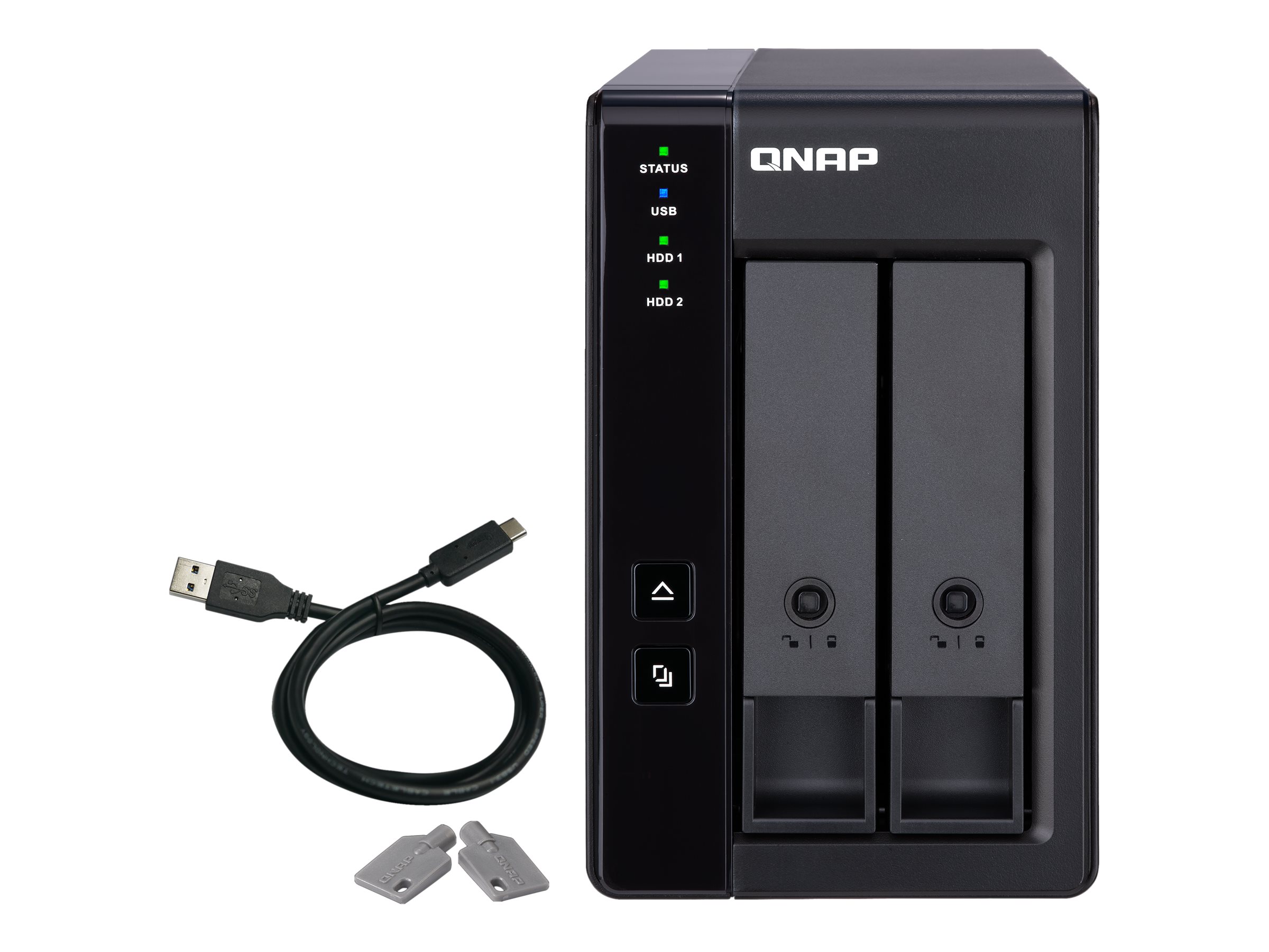 QNAP 2 Bay USB Type-C Direct Attached Storage with Hardware RAID | TR-002 | Micro | 6 GB | Black - Image 4