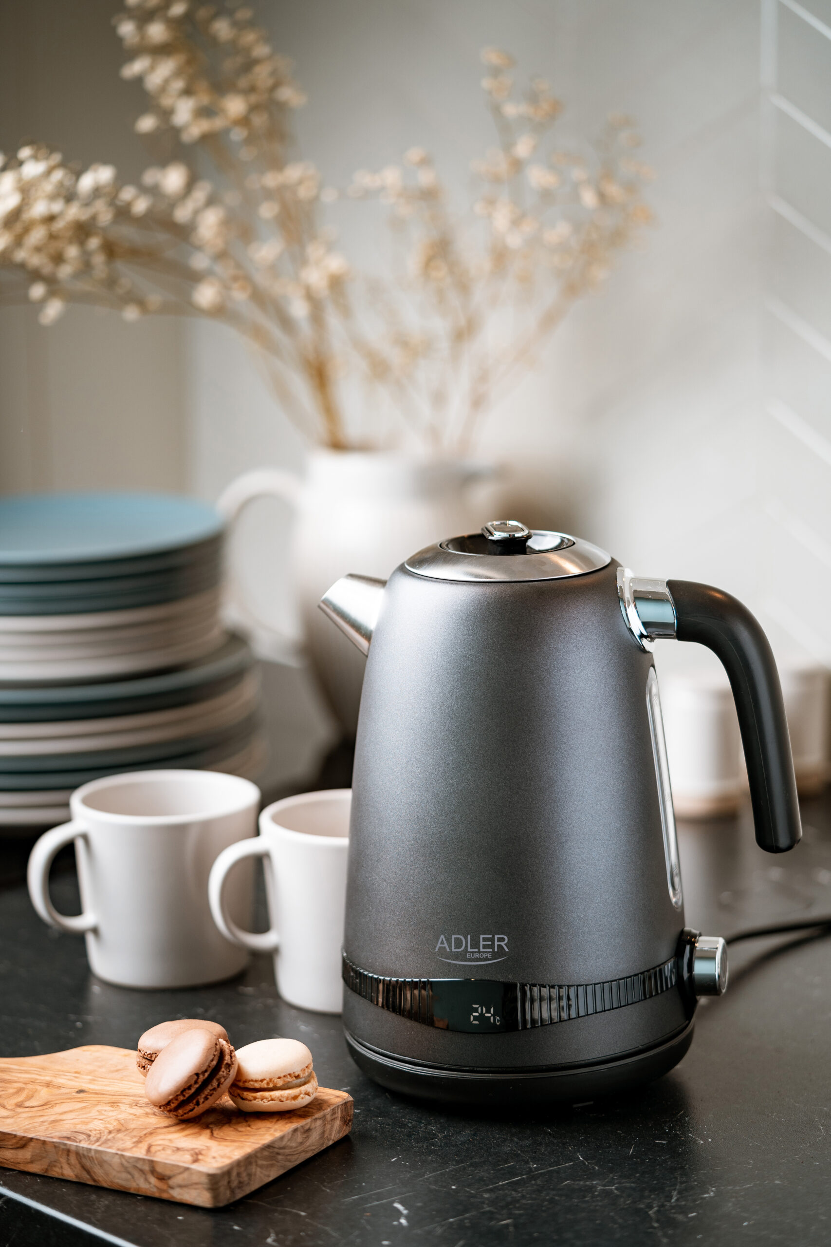 Adler Kettle | AD 1295g SS | Electric | 2200 W | 1.7 L | Stainless Steel | 360° rotational base | Grey - Image 7