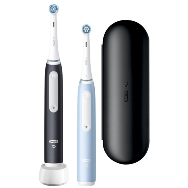 Oral-B | Electric Toothbrush Duo Pack | iO3 Series | Rechargeable | For adults | Number of brush heads included 2 | Number of teeth brushing modes 3 | Matt Black/Ice Blue