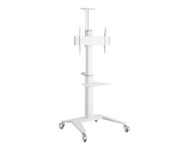 Gembird Aluminum TV floor stand with caster wheels, 37" - 70", white | Gembird