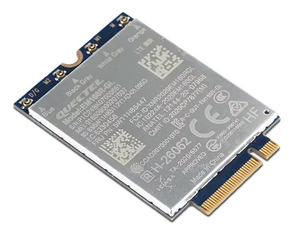 Lenovo WWAN Module for X1 Carbon Gen 12/P16v Gen 2 | ThinkPad Quectel EM160R-GL 4G LTE-A Cat 16 M.2 | 42 x 30 x 2.3 mm