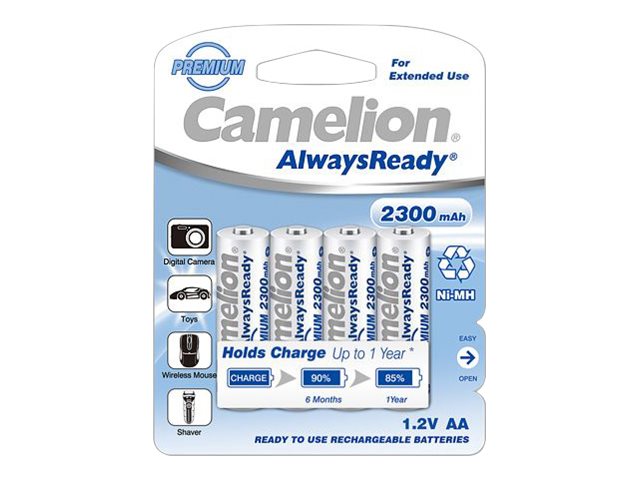 Camelion | AA/HR6 | 2300 mAh | AlwaysReady Rechargeable Batteries Ni-MH | 4 pc(s) - Image 2