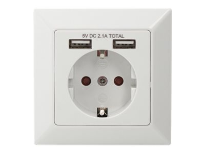Digitus Safety socket for flush mounting with 2 USB ports | DA-70613 - Image 2