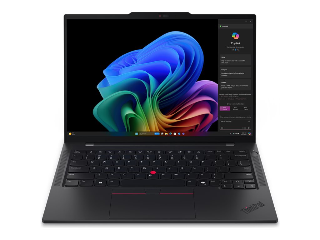 Lenovo ThinkPad T14s | Black | 14 " | IPS | WUXGA | 1920 x 1200 pixels | Anti-glare | Snapdragon X Elite | X1E-78-100 | 32 GB | Soldered LPDDR5x | Solid-state drive capacity 1000 GB | Qualcomm Adreno GPU | Windows 11 Pro | 802.11be | Bluetooth version 5.3 | Keyboard language English | Keyboard backlit | Warranty 36 month(s) | Battery warranty 12 month(s) - Image 2