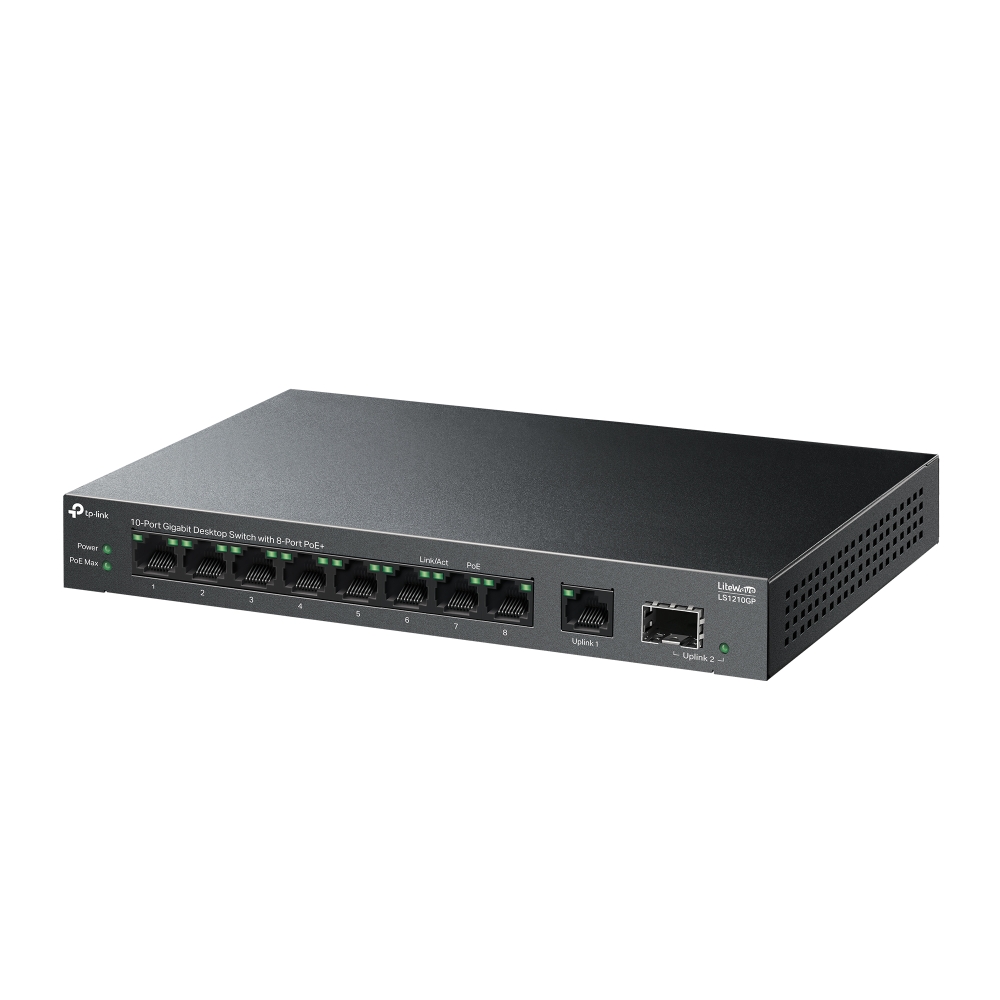 TP-LINK | 10-Port Gigabit Desktop Switch with 8-Port PoE+ | LS1210GP | Unmanaged | Desktop - Image 3