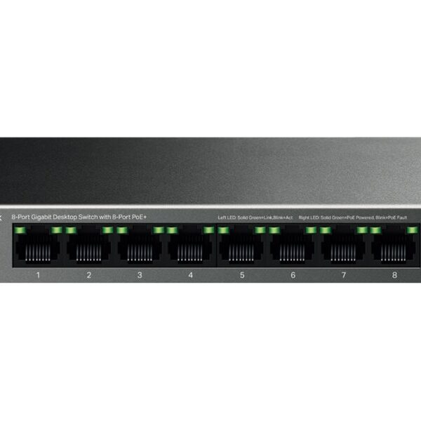 TP-LINK | 8-Port Gigabit Desktop Switch with 8-Port PoE+ | LS108GP | Unmanaged | Desktop