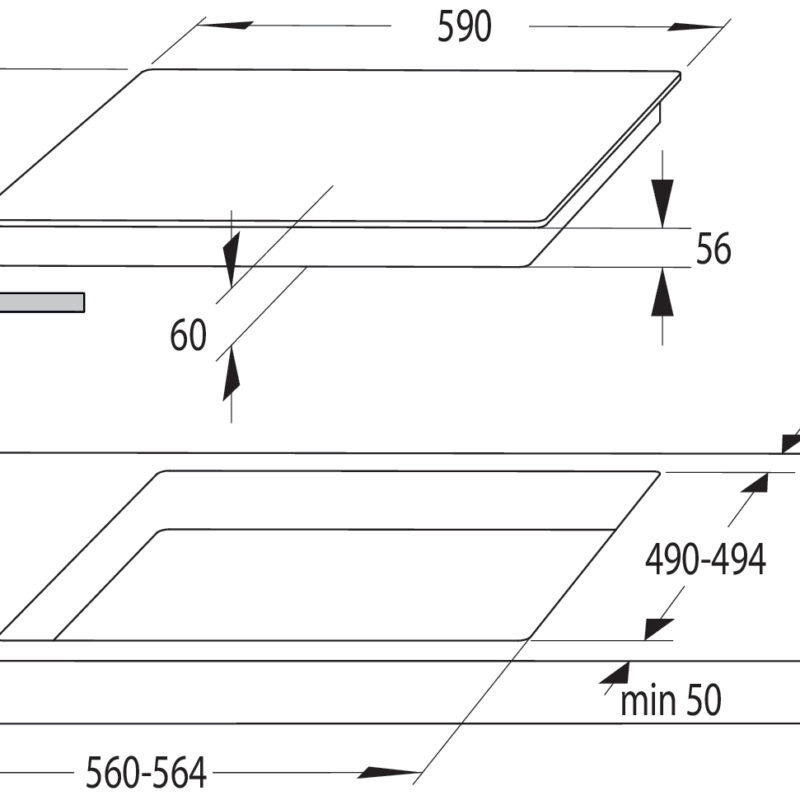 Gorenje | Hob | GI6401BSCE | Induction | Number of burners/cooking zones 4 | Touch | Timer | Black - Image 3