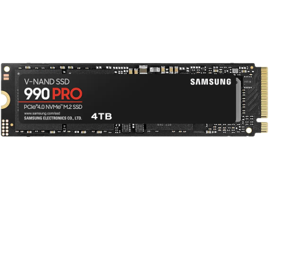 Samsung | 990 PRO | 4000 GB | SSD form factor M.2 2280 | Solid-state drive interface NVMe | Read speed 7450 MB/s | Write speed 6900 MB/s