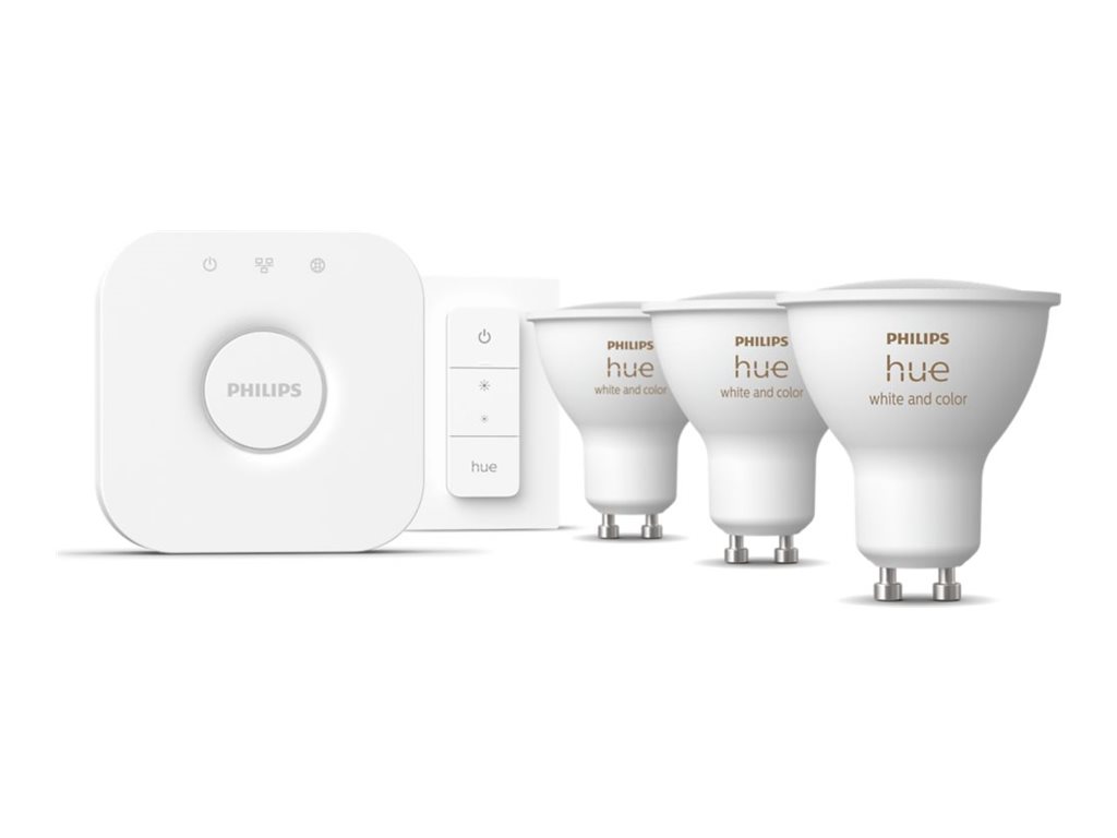 Philips Hue WCA Starter Kit 3pcs, Bridge, Switch | GU10 | 4.2 W | White and colour light