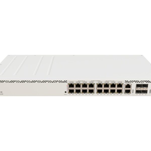 Cloud Router Switch | CRS320-8P-8B-4S+RM with RouterOS v7, 2U rackmount Enclosure | No Wi-Fi | 1000 Mbit/s | Ethernet LAN (RJ-45) ports 17 | Mesh Support No | MU-MiMO No | No mobile broadband