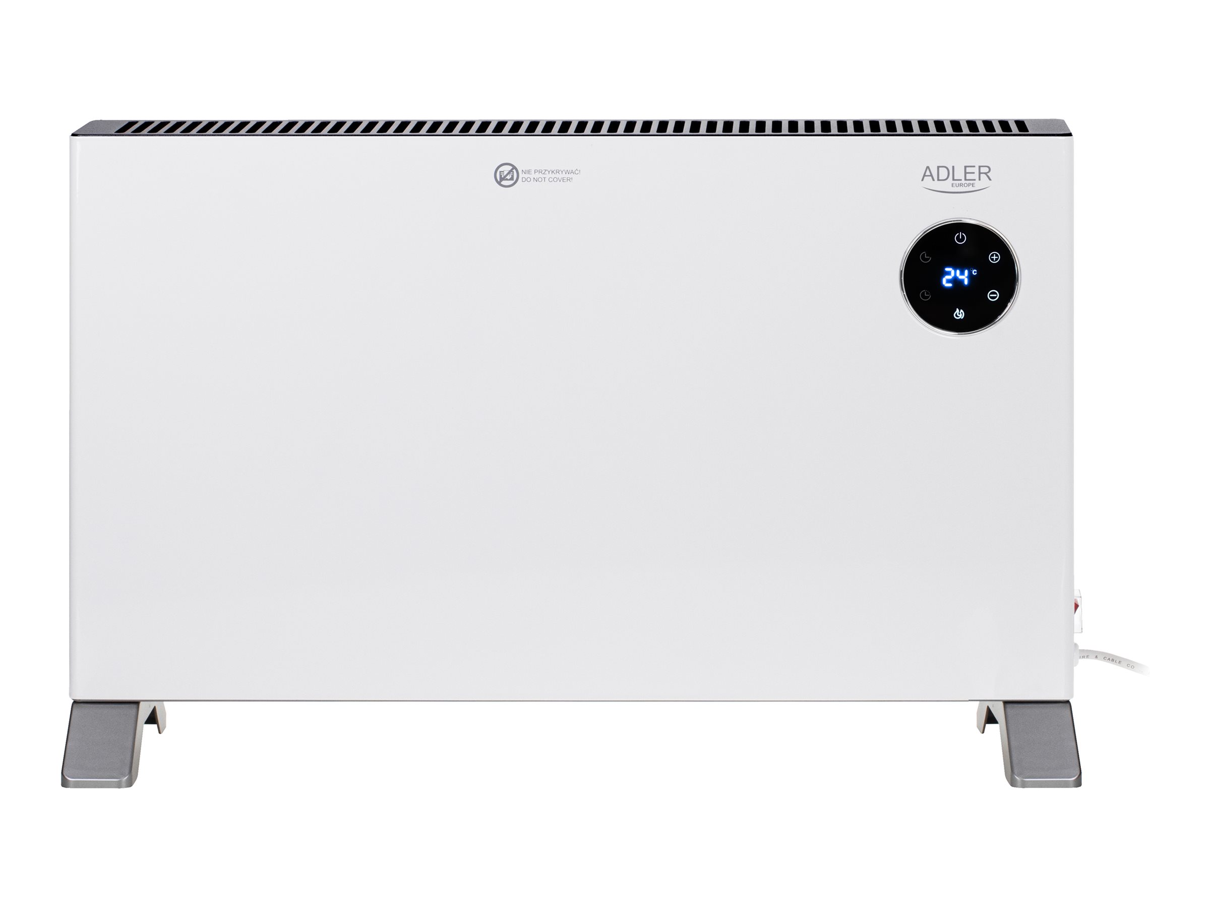 Adler Convection fan heater LCD with remote control | Convection Heater | 2000 W | Number of power levels 3 | White | IPX24 - Image 2