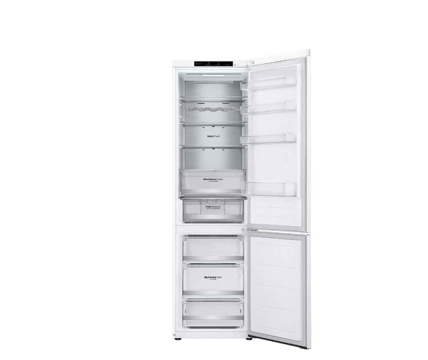 LG | Refrigerator | GBV5240DSW | Energy efficiency class D | Free standing | Combi | Height 203 cm | No Frost system | Fridge net capacity 277 L | Freezer net capacity 110 L | Display | 35 dB | White - Image 4