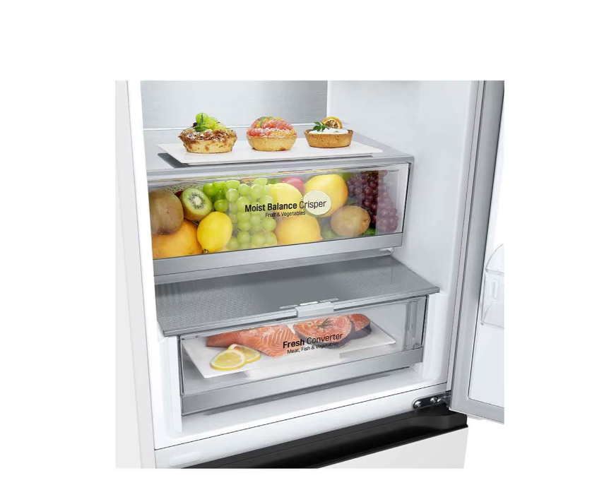 LG | Refrigerator | GBV5240DSW | Energy efficiency class D | Free standing | Combi | Height 203 cm | No Frost system | Fridge net capacity 277 L | Freezer net capacity 110 L | Display | 35 dB | White - Image 7