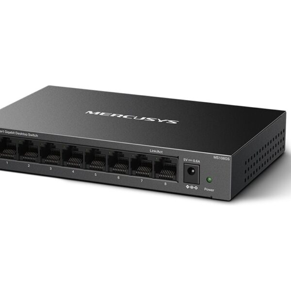 Mercusys 8-Port Gigabit Desktop Switch | MS108GS | Unmanaged | Desktop | Gigabit Ethernet (copper) ports quantity 8