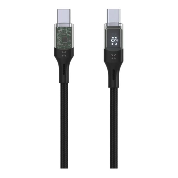Fixed | Cable USB-C/USB-C with display, PD support, 2m, USB 2.0, 100W | FIXDD-CC2-BK